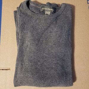 Banana Republic unisex gray ribbed long sleeve shirt size M 60% cotton 40% wool